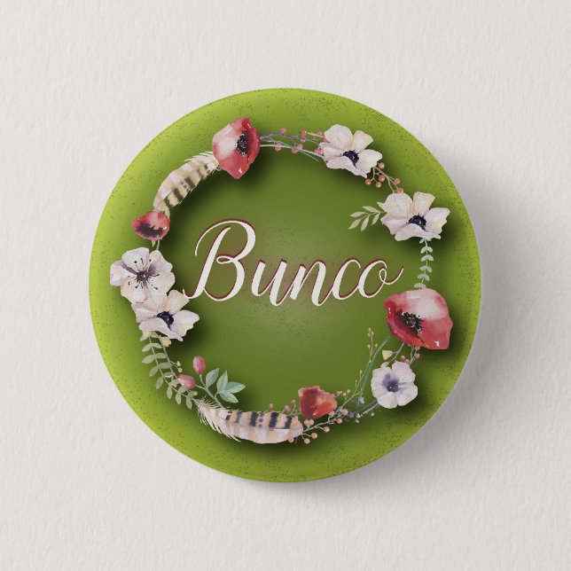 Badge Rond 5 Cm Bouton de Bunco - Boho ou conception de Bohème (Devant)