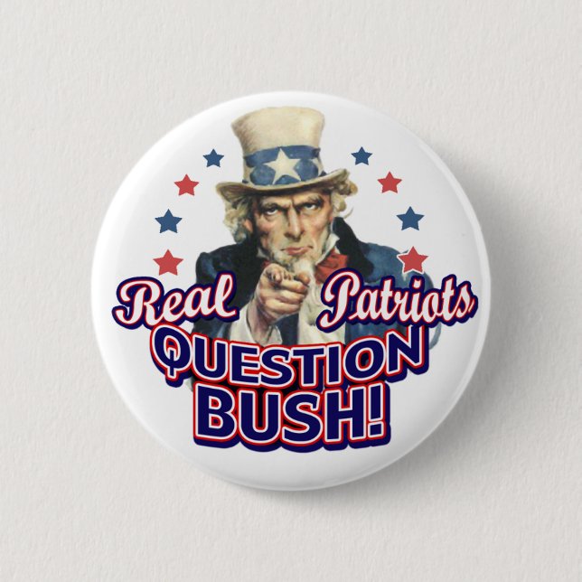 Badge Rond 5 Cm Bouton de Bush de question (Devant)