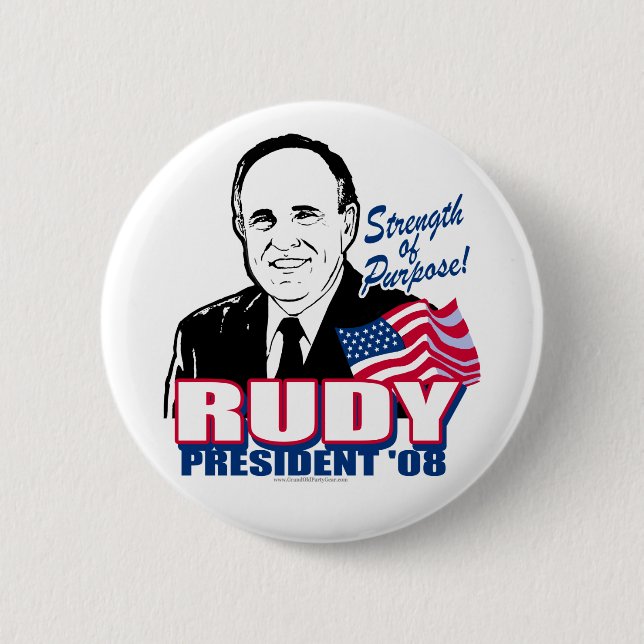 Badge Rond 5 Cm Bouton de but de Rudy (Devant)