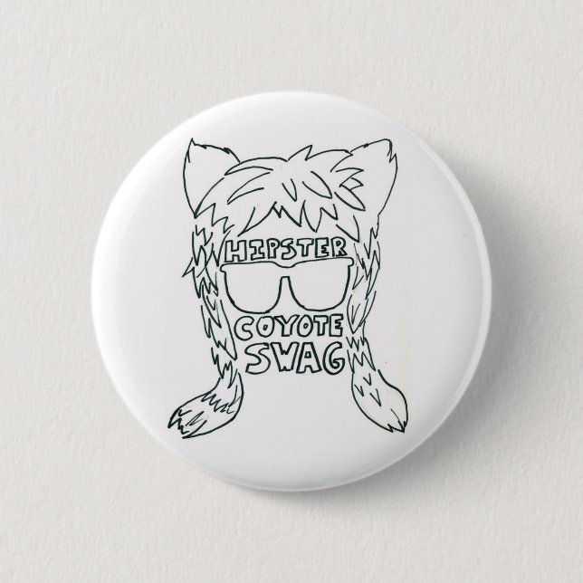 Badge Rond 5 Cm Bouton de butin de coyote (Devant)