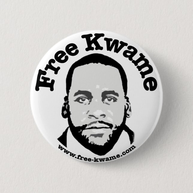 Badge Rond 5 Cm Bouton de butoir "de Kwame libre" (Devant)