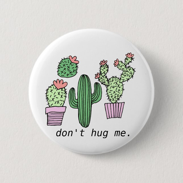 Badge Rond 5 Cm Bouton de cactus mignon (Devant)