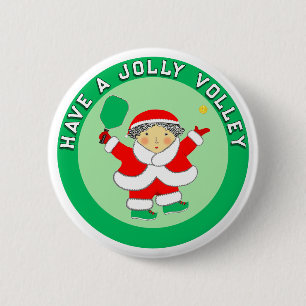 Badge Rond 5 Cm Bouton de cadeau de Noël de pickleball