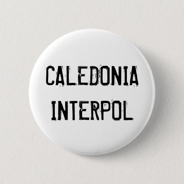 Badge Rond 5 Cm Bouton de Caledonia Interpol (Devant)