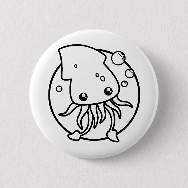 Badge Rond 5 Cm Bouton de calmar mou (Devant)