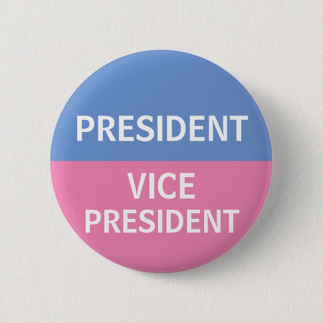 Badge Rond 5 Cm Bouton de campagne bleu et rose (Devant)