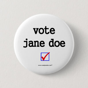 Badge Rond 5 Cm Bouton de campagne "de daine de Jane de vote"