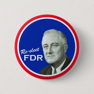 Badge Rond 5 Cm Bouton de campagne de FDR