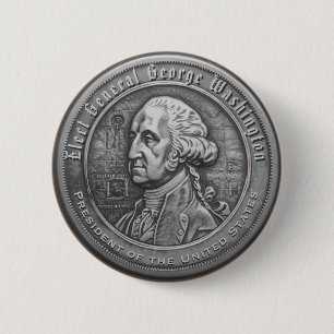 Badge Rond 5 Cm Bouton de campagne de George Washington