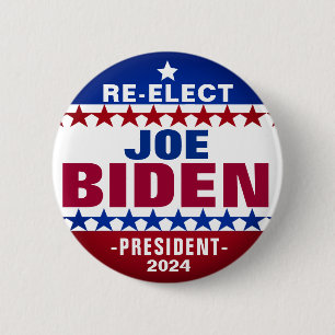 Badge Rond 5 Cm Bouton de campagne de réélection Joe Biden 2024