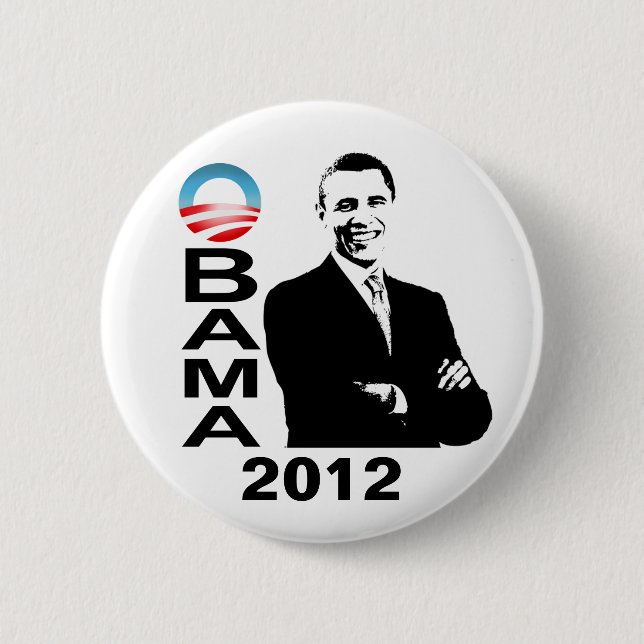 Badge Rond 5 Cm Bouton de campagne d'Obama 2012 (Devant)