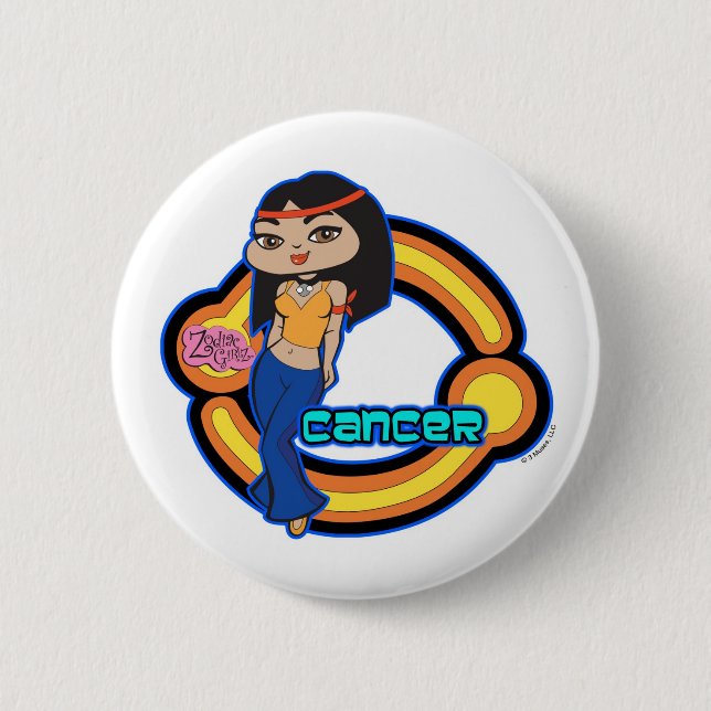 Badge Rond 5 Cm Bouton de Cancer (Devant)