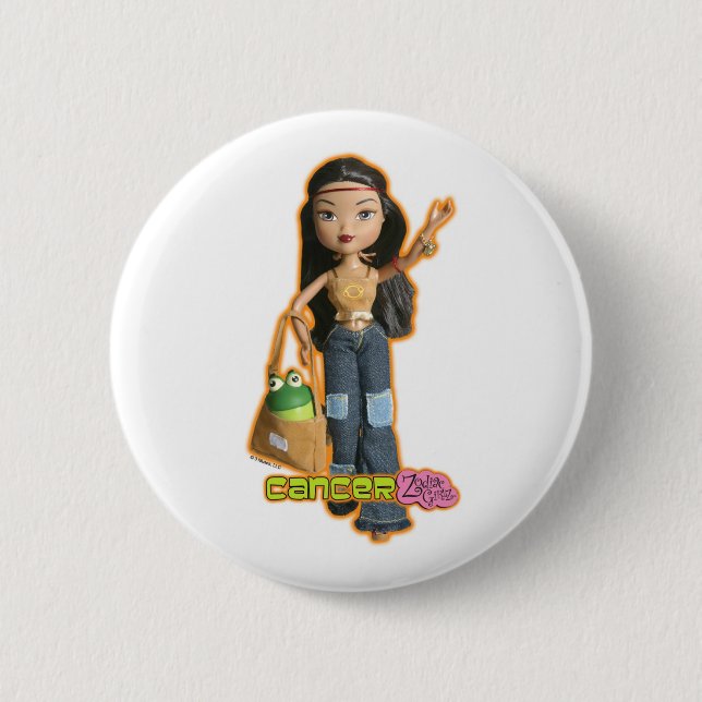 Badge Rond 5 Cm Bouton de Cancer (Devant)