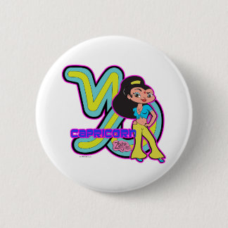 Badge Rond 5 Cm Bouton de Capricorne