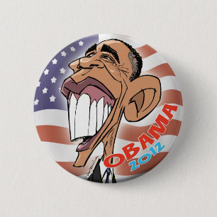 Badge Rond 5 Cm Bouton de caricature de bande dessinée de Barack