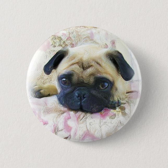 Badge Rond 5 Cm Bouton de carlin (Devant)