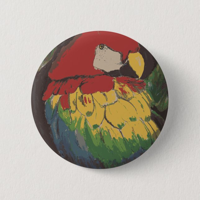 Badge Rond 5 Cm Bouton de cartable de perroquet (Devant)