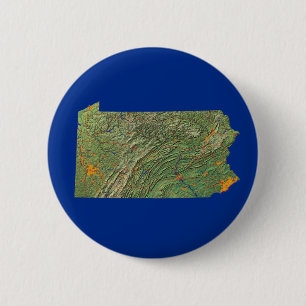Badge Rond 5 Cm Bouton de carte de la Pennsylvanie