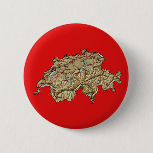 Badge Rond 5 Cm Bouton de carte de la Suisse
