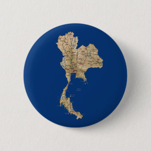 Badge Rond 5 Cm Bouton de carte de la Thaïlande
