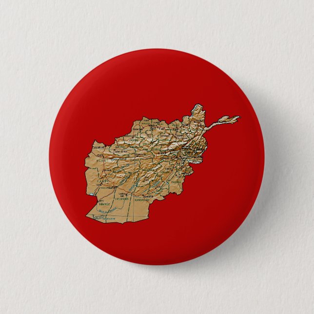 Badge Rond 5 Cm Bouton de carte de l'Afghanistan (Devant)