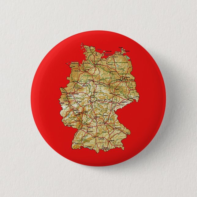 Badge Rond 5 Cm Bouton de carte de l'Allemagne (Devant)