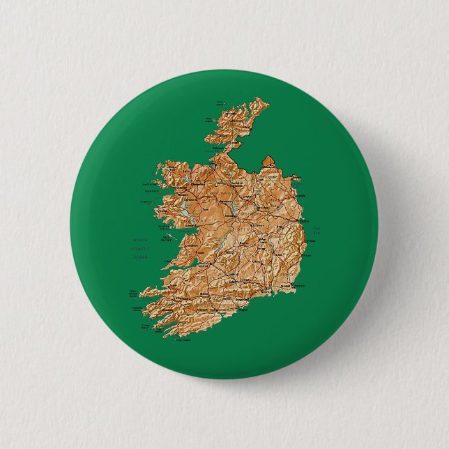 Badge Rond 5 Cm Bouton de carte de l'Irlande (Devant)