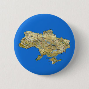 Badge Rond 5 Cm Bouton de carte de l'Ukraine