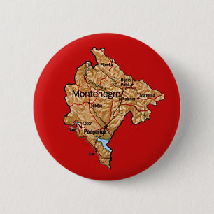 Badge Rond 5 Cm Bouton de carte de Monténégro