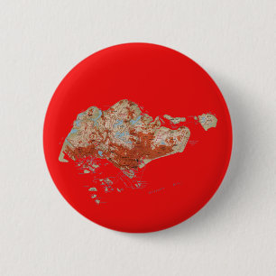 Badge Rond 5 Cm Bouton de carte de Singapour