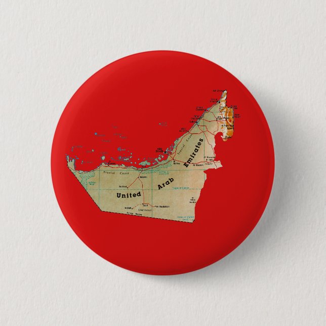 Badge Rond 5 Cm Bouton de carte des EAU (Devant)