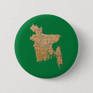 Badge Rond 5 Cm Bouton de carte du Bangladesh