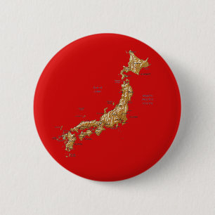 Badge Rond 5 Cm Bouton de carte du Japon