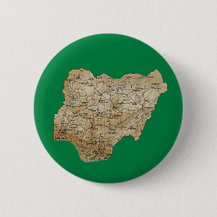 Badge Rond 5 Cm Bouton de carte du Nigéria