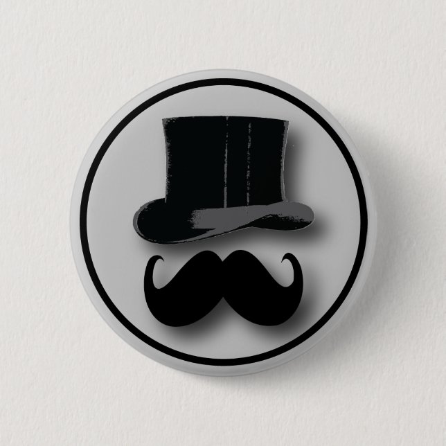 Badge Rond 5 Cm Bouton de casquette supérieur et de moustache (Devant)