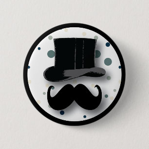 Badge Rond 5 Cm Bouton de casquette supérieur et de moustache ave
