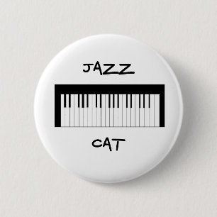 Badge Rond 5 Cm Bouton de CAT de jazz