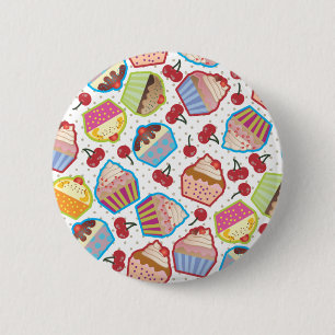 Badge Rond 5 Cm Bouton de cerises des petits gâteaux n de Lotsa