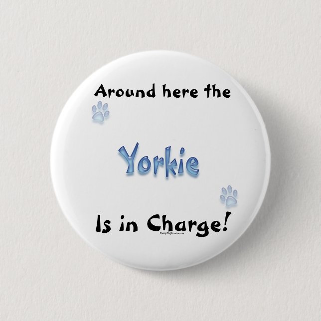 Badge Rond 5 Cm Bouton de charge du service Terrier du Yorkshire (Devant)
