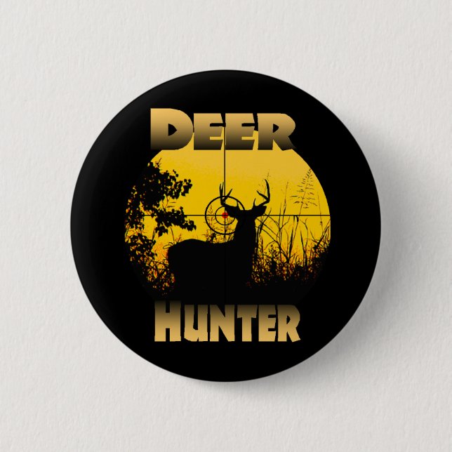 Badge Rond 5 Cm Bouton de chasseur de cerfs communs (Devant)