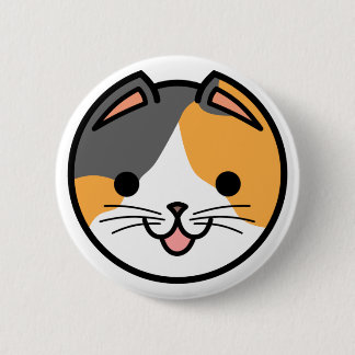 Badge Rond 5 Cm Bouton de chat de calicot