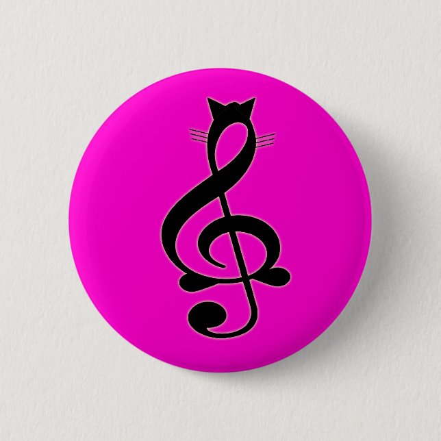 Badge Rond 5 Cm Bouton de chat de jazz (Devant)