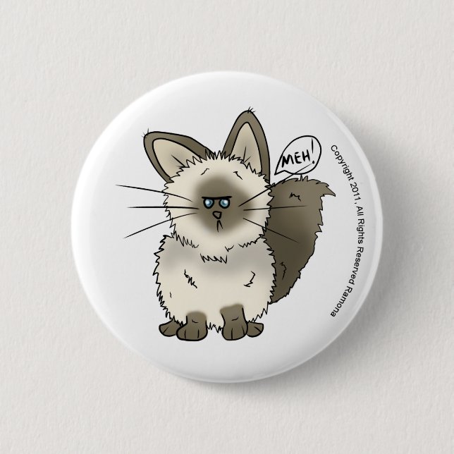 Badge Rond 5 Cm Bouton de chat de Meh (Devant)