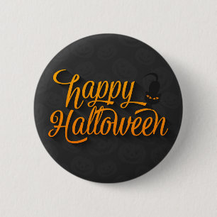 Badge Rond 5 Cm Bouton de chat effrayant Halloween