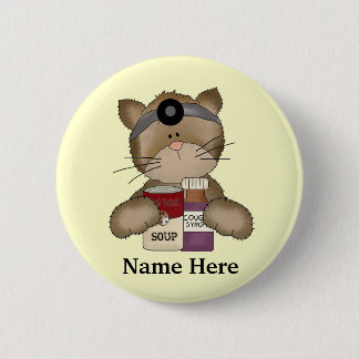 Badge Rond 5 Cm Bouton de chat infirmière
