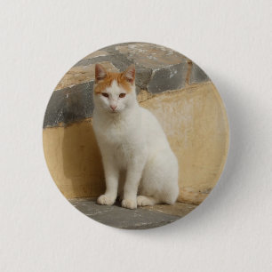 Badge Rond 5 Cm Bouton de chat rustique