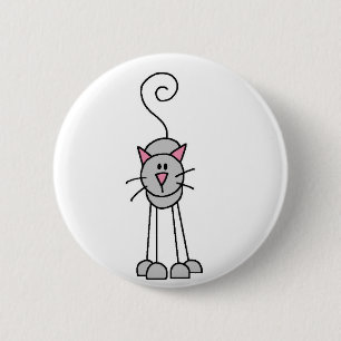 Badge Rond 5 Cm Bouton de Chats en Bâtonnets