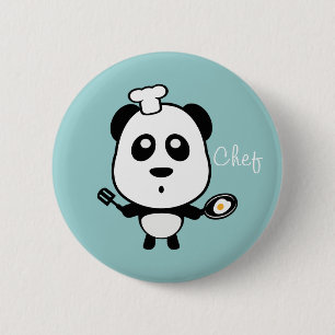 Badge Rond 5 Cm Bouton de chef de panda