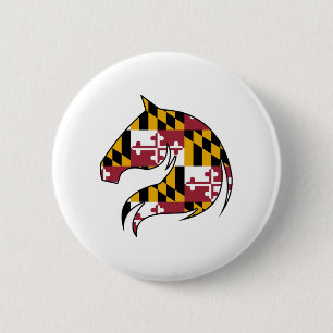 Badge Rond 5 Cm Bouton de cheval de drapeau du Maryland