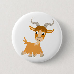 Badge Rond 5 Cm Bouton de chèvre cartonné mignon